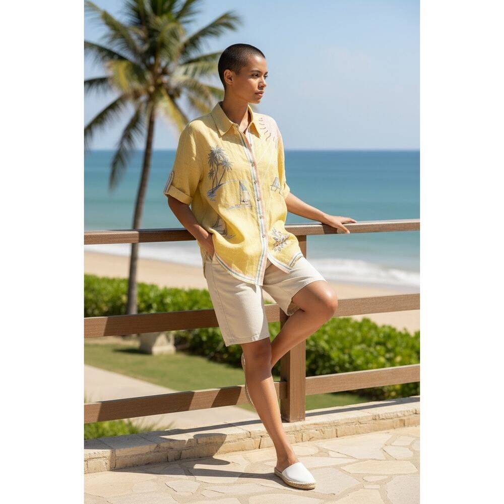 Alémais 'Sunset Shades' linen shirt, women’s size 12